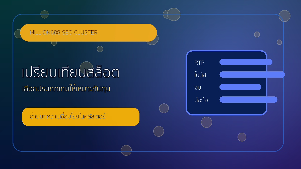 เปรียบเทียบสล็อตแต่ละประเภท เลือกเกมไหนให้เหมาะกับทุน